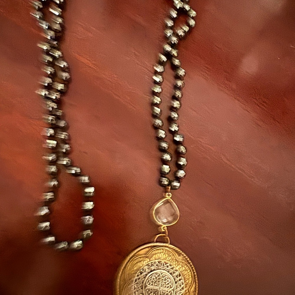 Elegant Hematite & Celtic Handcrafted Boutique Necklace - Picture 3 of 3
